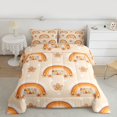thumbnail image 2 of Homewish Cute Cartoon Rainbow Queen Comforter Set,Lovely Flower Floral Bedding Sets,Cartoon Daisy Bedding Comforter Set For Girl,Super Cozy Room Decor Reversible,3pcs, 2 of 8