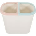 thumbnail image 1 of OULII Dual Compartment Recycling Bins White Plastic Dry Wet Classification For Home Organization 1Pcs, 1 of 6
