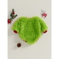 thumbnail image 5 of RUINIXCW Newborn Baby Girl Boy Christmas Outfit Ugly Sweatshirt Fuzzy Bubble Romper Heart Embroidery Long Sleeve Bodysuit Jumpsuit Fall Winter Xmas Clothes, 5 of 9