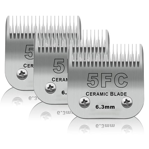 Cuchilla de aseo para mascotas DODAER 5FC, 6,3 mm de longitud de corte, paquete de 3