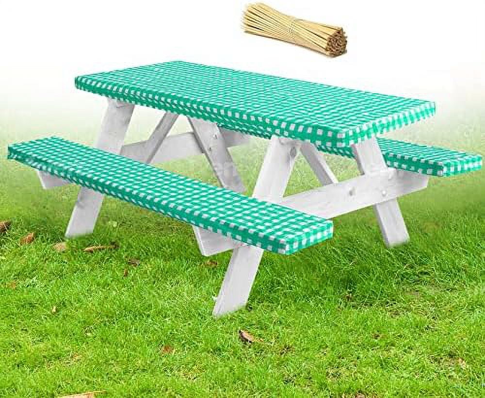 Premium Picnic Table Cover With Bench Covers Vinyl Fitted Picnic Table