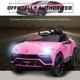 thumbnail image 2 of 12V Ride on Cars Gift for 3-5 Years Old Boys Girls, Kids Lamborghini Ride on Toys with Remote, Power Ride on Truck for Kids, Pink Electric Vehicle Ride on Toys w/ LED Lights, MP3 Music, 2 of 8
