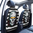 thumbnail image 3 of Fuzoiu Watercolor Skull Print 2 Pack Kick Mat Back Seat Protector With 3 Storage Pockets, Universal Car Seat Back Organizer For Kids Pets, Waterproof Backseat Protector For Most Car, 3 of 8