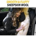 thumbnail image 3 of Zone Tech Genuine Sheepskin Ivory Car Seat Cover, Fluffy Luxury Wool Front Seat Covers, Universal Fits Car, Truck, SUV, & Van, 3 of 8