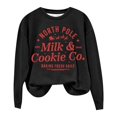 thumbnail image 2 of Baqcunre Hoodies For Women Milk&Cookie Co. Baking Fresh Daily Women's Letter Print Long Sleeve Sweatshirt Cropped Sweatshirt Fall Outfits Women Trendy Black L, 2 of 3
