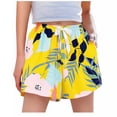 thumbnail image 5 of Tnhcen Women's Elastic Waist Floral Print Pajama Shorts Loose Fit Casual Sleepwear Free Size Home Wear Nightwear Lounge Shorts with Bowknot for Women, 5 of 5