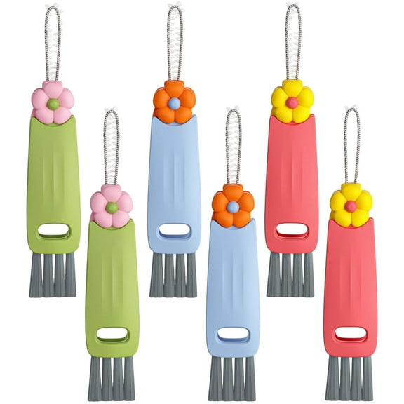 3 in 1 Multifunctional Cleaning Brush, Crevice Cleaner for Bottle Gap Tight Spaces, Portable Cup Lid Cleaner (6 PCS)