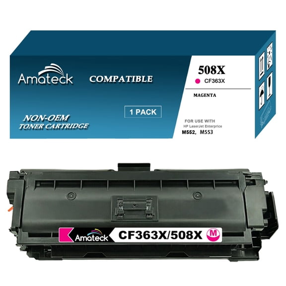 Amateck Compatible Toner Cartridge Replacement for HP CF363X 508X Magenta 1 Pack for Color Enterprise M533X, M552dn, M553dn, M553x, M577c, M577z, M577dn, M577f, M553xm, M577cm, M577dnm