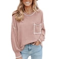 thumbnail image 4 of Camisa Femenina, Blusa De Cuello Redondo Fibra De Poliéster Agradable A La Piel Transpirable Para Ir De Compras ANGGREK No, 4 of 6