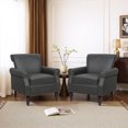 thumbnail image 6 of UIXE PU Leather Accent Chairs Set of 2 Nailed Trim Living Room Upholstered Armchair Bedroom Modern Lounge Chair, Black, 6 of 7
