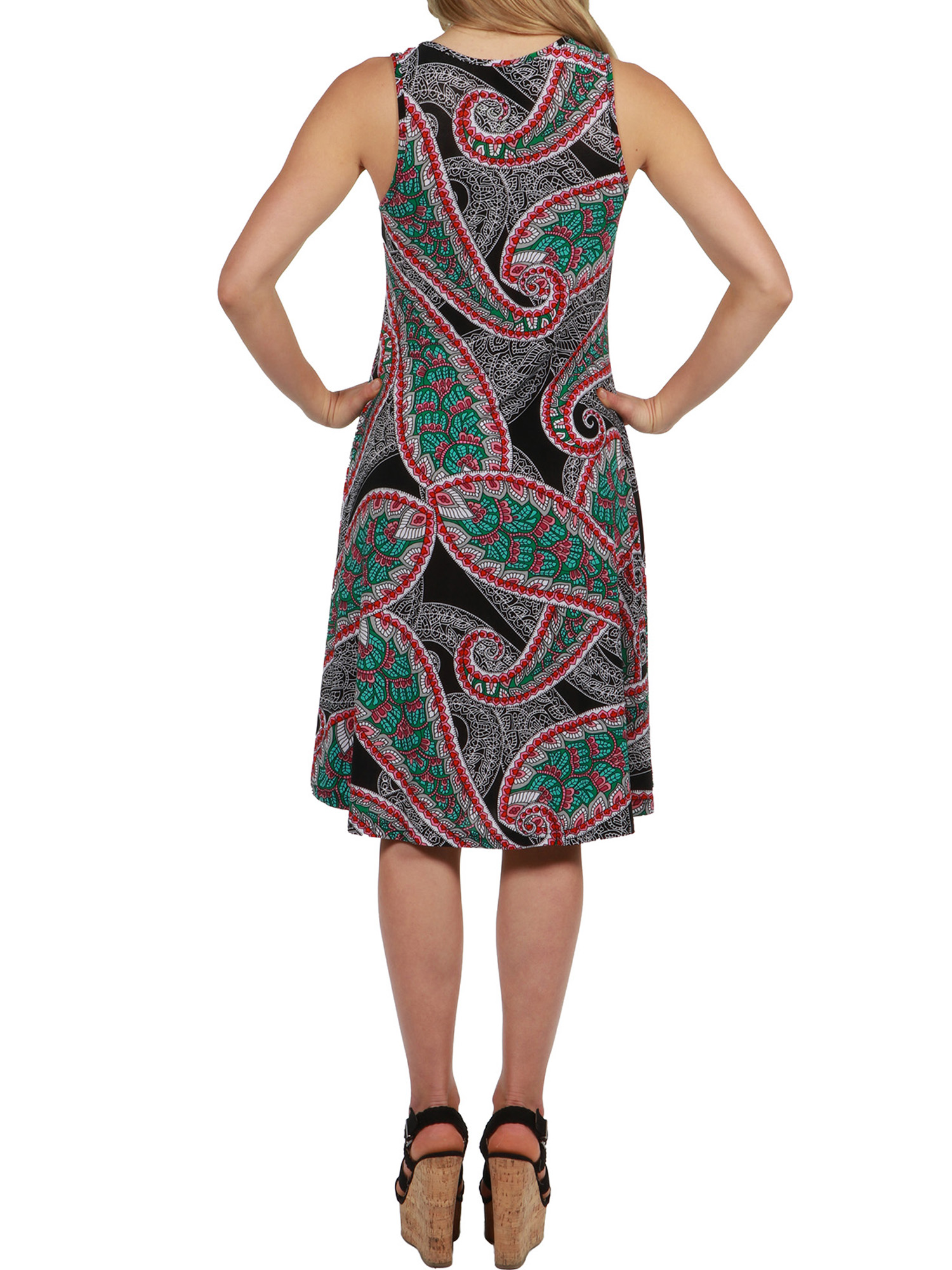 24Seven Comfort Apparel Hansa Fit and Flare Dress