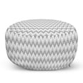thumbnail image 1 of Grey Geometric Pouf Cover with Zipper, Style Ziggurat Inspired Pattern Pixel Motifs with Ombre Effect, Soft Decorative Fabric Unstuffed Case, 30" W X 17.3" L, Grey Pale Grey and White, by Ambesonne, 1 of 5