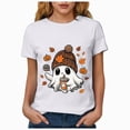 thumbnail image 5 of TOWED22 Womens Halloween Shirts Tshirts Spooky Season Ghost Vintage Graphic Tees Funny Crewneck Short Sleeve Tops(White,XXL), 5 of 8