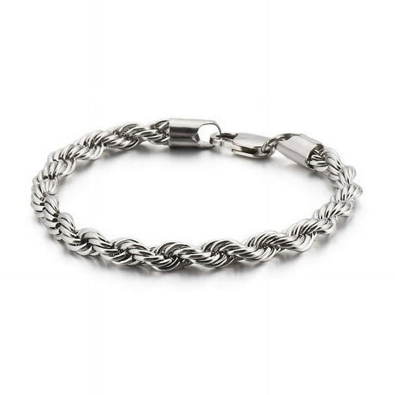 Men's Bracelet Gold Plated Twist Chain Stainless Steel Braided Twisted Rope Bracelet