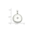 thumbnail image 5 of Sterling Silver Round Locket Pendant Necklace for Women with Eight-Point Starburst and Clear Stone, Minimalist Spiritual Keepsake Jewelry, Symbolic Celestial Style, 5 of 7