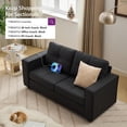 thumbnail image 6 of LAZZO 65" Loveseat Sofa with USB Charging Ports, 2-Seat Faux Leather Couch for Living Room & Office, Black, 6 of 9