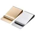 thumbnail image 1 of Clip Delgado de Acero inoxidable Unique Bargains 50mm Soporte Abrazadera para Carteras Tarjetas Crédito Dorado Plateado 2en1, 1 of 6