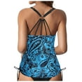 thumbnail image 3 of TOWED22 Womens Blouson Tankini Top Only Loose Fit Swim Top No Bottom Modest Swimsuit Top-Navy,XXL, 3 of 8