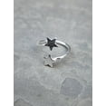 thumbnail image 3 of LD DESIGNS Silver Star Adjustable Ring, Shiny Star Ring, Minimalist Ring, Unique Statement Ring, 925 Sterling Silver Ring, Stacking Ring, Open Ring, 3 of 9