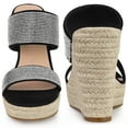 thumbnail image 2 of Unique Bargains Women's Platform Rhinestones Espadrille Wedge Sandals, 2 of 6