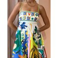 thumbnail image 2 of ZAXARRA Robe Sans Manches à Bretelles Spaghetti pour Femmes Robe Longue Fluide d'Été Imprimée pour Fête Cocktail Plage Mode Urbaine, 2 of 6