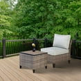 thumbnail image 4 of Four Seasons Courtyard Serronova Faux Wood Top Aluminum Table, Light Gray, 4 of 7