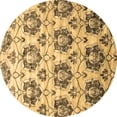 thumbnail image 1 of Ahgly Company Indoor Round Abstract Brown Contemporary Area Rugs, 3' Round, 1 of 4