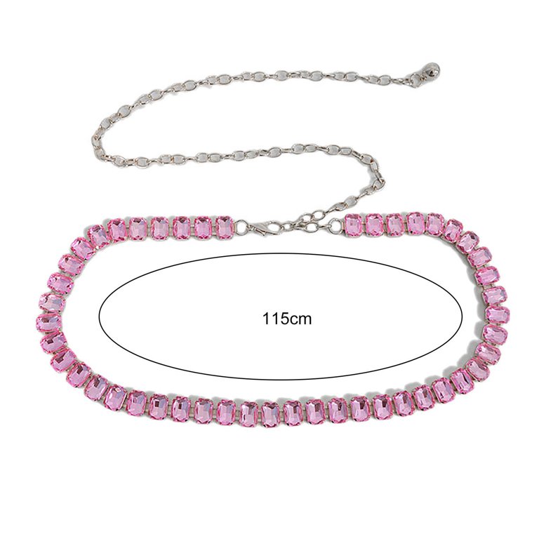 Chic Silver and Pink Chain Belt Boho Western-Chic Chain Belt | Windsor main image 3