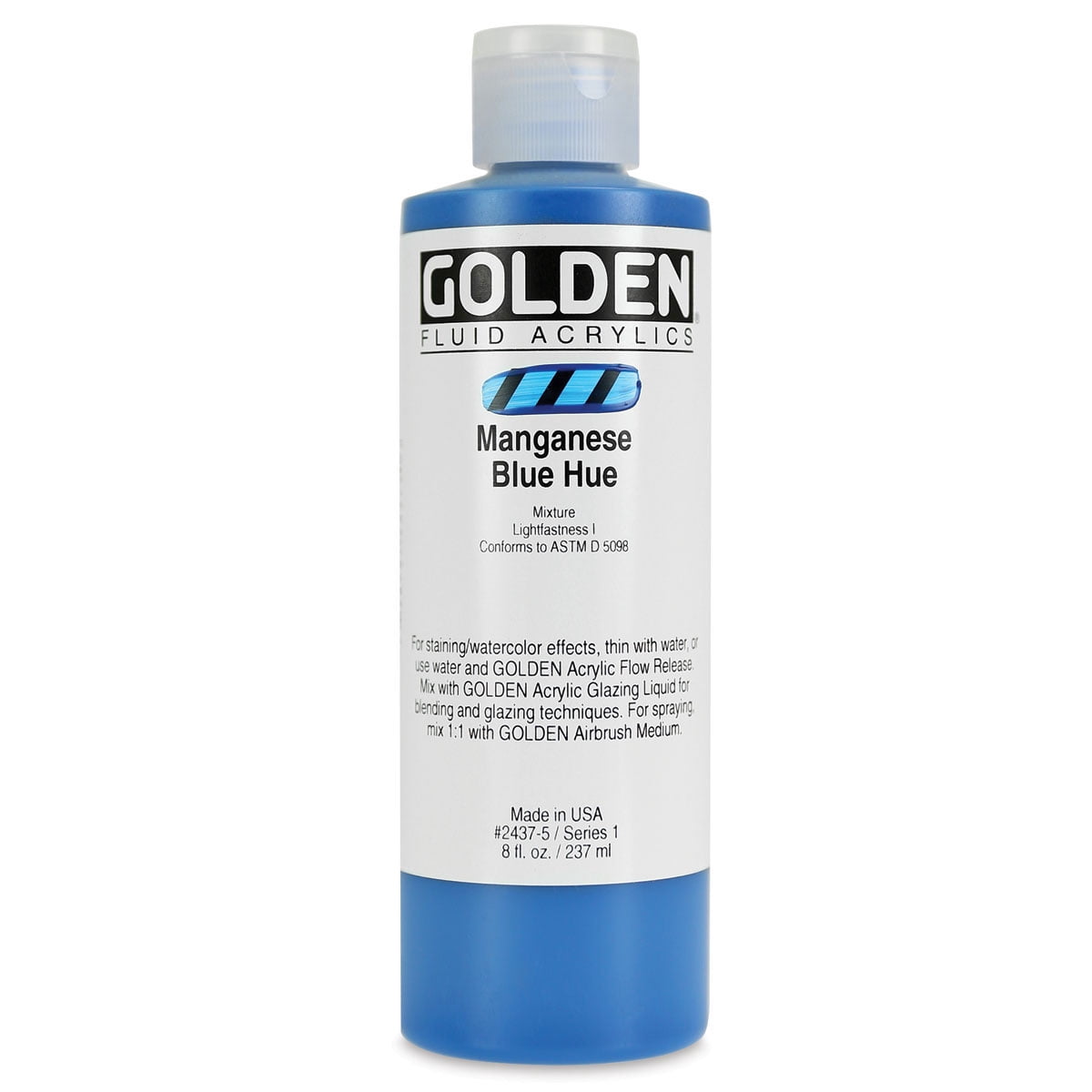 Golden Fluid Acrylics Historical Hue - Manganese Blue Hue, 8 oz
