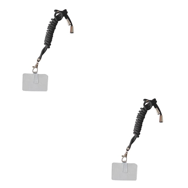 Methold Cuerdas colgantes universales de nailon para teléfono, mosquetón de Metal, cordones para el cuello, cordones anticaídas Negro 2piezas