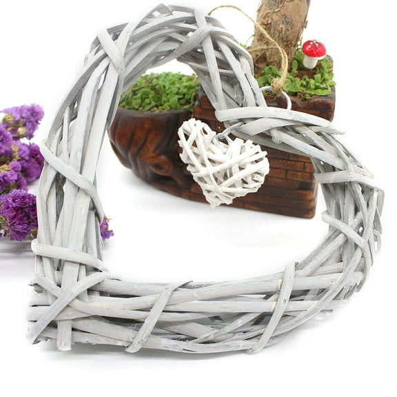 VerPetridure Wicker Rattan Hanging Heart Wreath Wedding Supplies Home Decoration Party