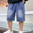 thumbnail image 5 of Weebloom Kids Boys Baggy Jean Shorts Cargo Wide Leg Solid Color Classic Casual Shorts Lightweight Comfortable Boys' Denim Shorts 5-6 Years, 5 of 5