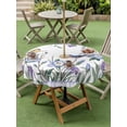 thumbnail image 4 of Outdoor Tablecloths with Umbrella Hole & Zipper, Spring Flowers Round Tablecloth 54 Inch, Vintage Blue Floral Leaves Birds Rustic Plants Waterproof Table Cloth, Patio/Pool/Picnic Table Covers, 4 of 8