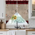 thumbnail image 6 of Christmas Red Black Plaid Swag Valances for Windows, Kitchen Window Curtains Over Sink, Vintage Xmas Tree Birds on Branch Window Treatment Curtains for Living Room/Bedroom 2 Panel Sets 36"x45", 6 of 8