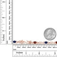 thumbnail image 6 of Gem Stone King 18K Rose Gold Plated Silver Red Garnet and Blue Created Sapphire and Lab Grown Diamond Bracelet for Women | 4.69 Cttw | Gemstone January Birthstone | Oval 6X4MM | Length 7.25 inches, 6 of 6