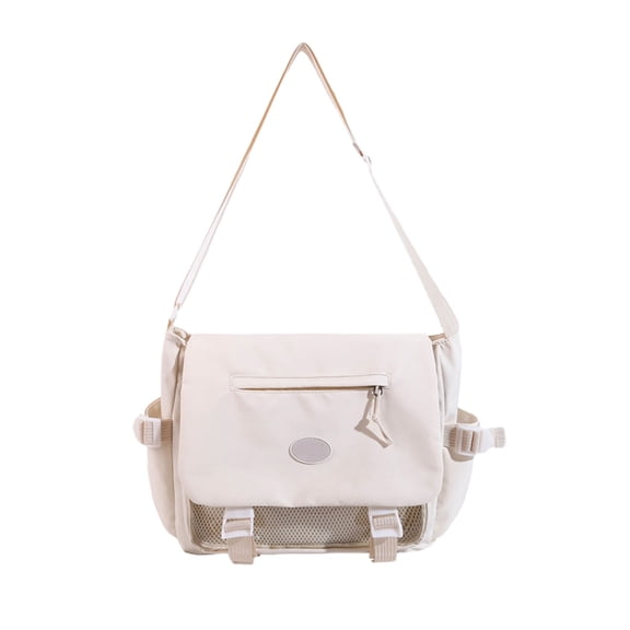 Leodye 1PCS Large Capacity Messenger Bag Simple Versatile Shoulder Crossbody Bag for School Daily Book Stationery Carrying -13.78x10.24x4.72in