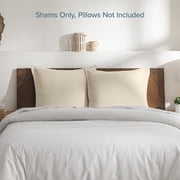 Bare Home Pillow Sham Set - Premium 1800 Collection - Double Brushed - Euro, Sand