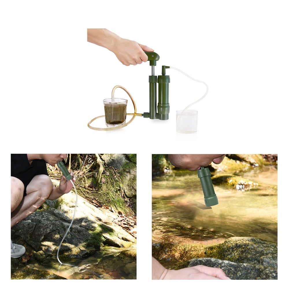 Filtre à Eau Portable Fitinhot – Pompe De Survie Camping – UF Membrane – 8000L – Vert