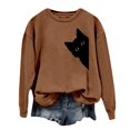thumbnail image 4 of Shadoumai Cat Graphic Sweatshirts For Women Cute Print Sweatshirt Funny Long Sleeve Pullover Lightweight Hoodie Fall Winter Tops, 4 of 4