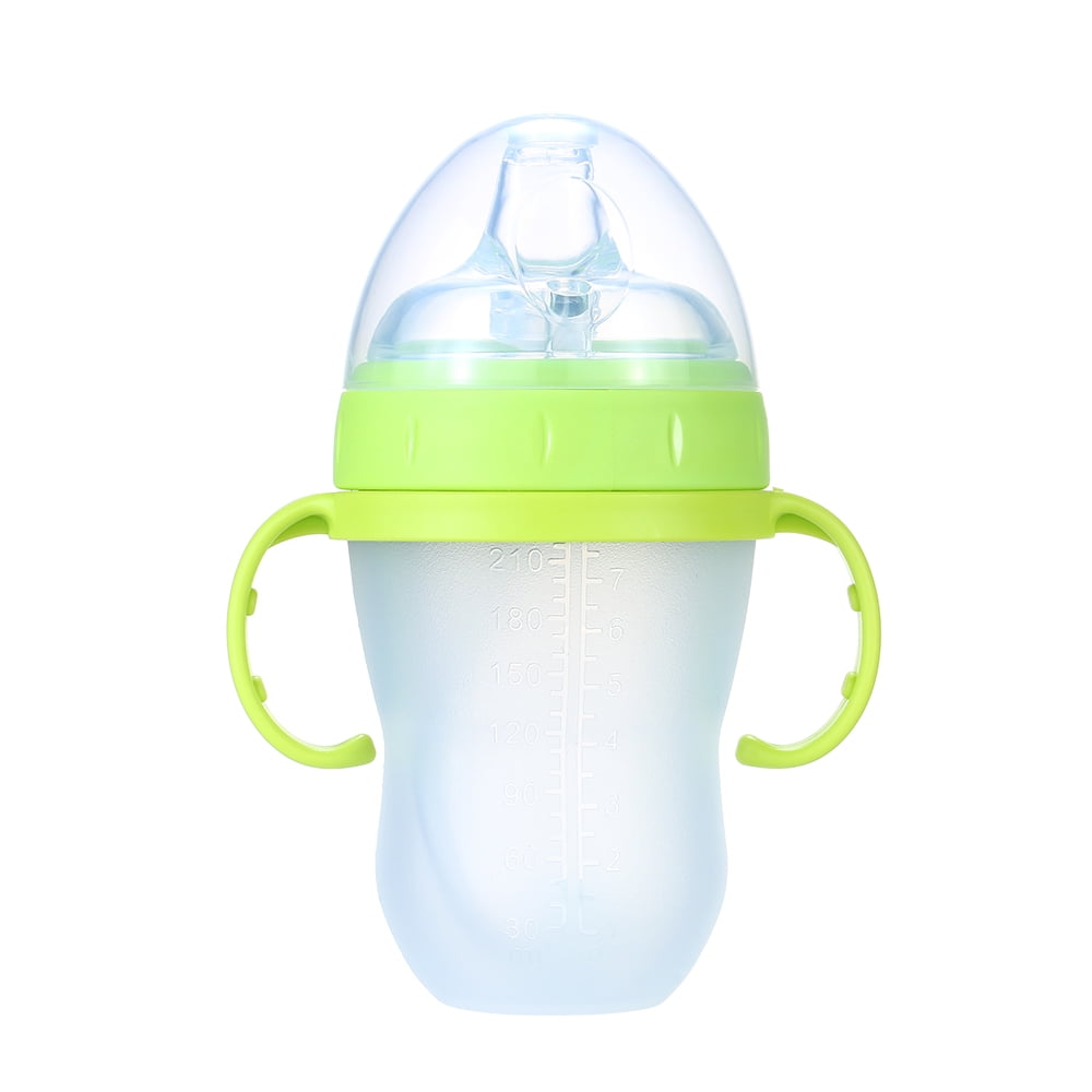 240ML Baby Cup Learn Drinking Straw Infant Spoon Food Milk Feeding Nipple Bottle 