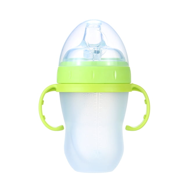 Biberón Botella de agua para bebés de 240 ml / 8 onzas con pajita Biberones de leche de boca ancha Prueba de fugas No tóxico Sin olor Vasos de paja portátiles para bebés Niños pequeños Niños fáciles d Abanopi Biberón