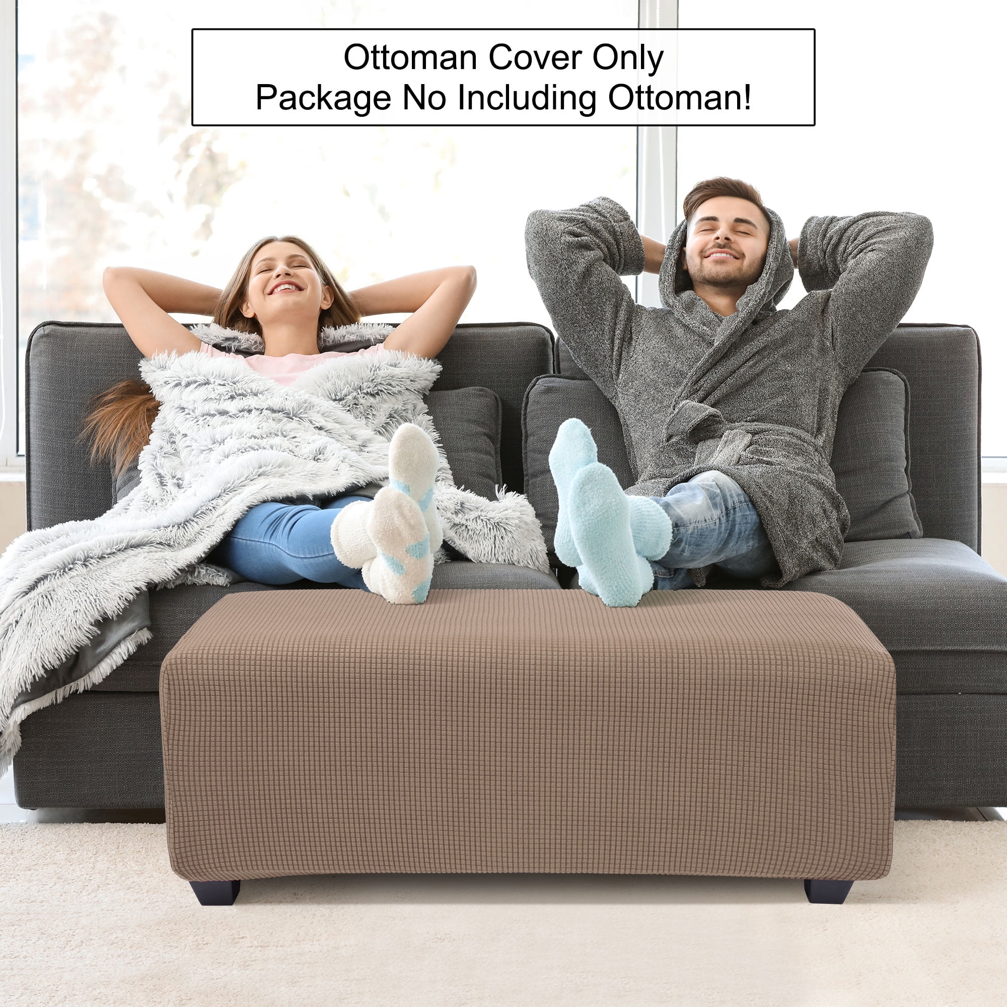 Unique Bargains Stretch Ottoman Cover Slipcover Furniture Covers Fallow Small