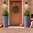 thumbnail image 2 of Chiccushion 23.6 inch Tall Planter Set of 2, Large Plastic Round Planter for Outdoor Indoor Garden Patio Front Door, Gray, 2 of 9