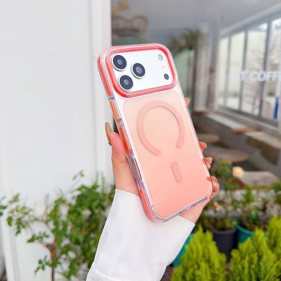 for iPhone Air Gradient Color Slim Protective Case, Women Girls Anti-Slip Frame Shockproof Anti-Scratch Phone Cover for iPhone Air, Compatible with Magnetic Charging, Orange