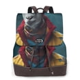 thumbnail image 1 of Easygdp Surrealist Goat Mochila de Cuero para Mujeres, Bolso de Hombro, Bolsos de Mano de Moda para Trabajo y Viajes, 1 of 4