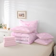 thumbnail image 6 of Erosebridal Pink Ribbon Bow 7-Piece Twin Bedding Sets For Girls,Cute Princess Bowknot Kids Bedding Comforter Set,Pink Reversible, 6 of 7