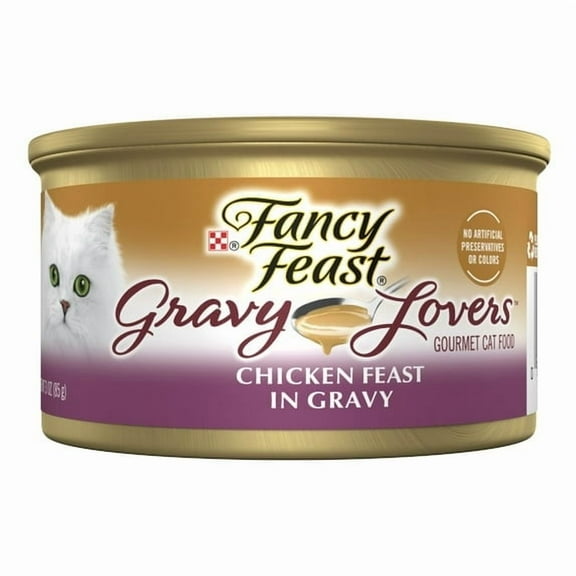 FFancy Feast Gravy Lovers Wet Cat Food, Chicken Feast in Gravy, 3 oz Can