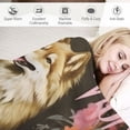 thumbnail image 3 of FUMJ Just A Girl Who Love Wolves Blanket Cute Funny Wolf Decor Animal Throw Blanket Wolf Gifts for Girls Boys Super Warm Soft Plush Flannel Blanket Couch Bedding Blanket for Baby Kids Women, 3 of 6