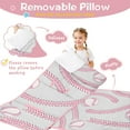 thumbnail image 3 of Gray Pink Baseball Stitches Pattern Toddler Nap Mats for Kids Preschool,Sleeping Mat Bag or Kids,Toddler Sleeping Bag,Toddler Nap Mat or Daycare, 3 of 6