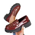 thumbnail image 5 of Willtoo Loafers Platform for Women Faux Patent Leather Anti Slip Chunky Heels Loafers Casual Slip-On Dressy Shoes, 5 of 5